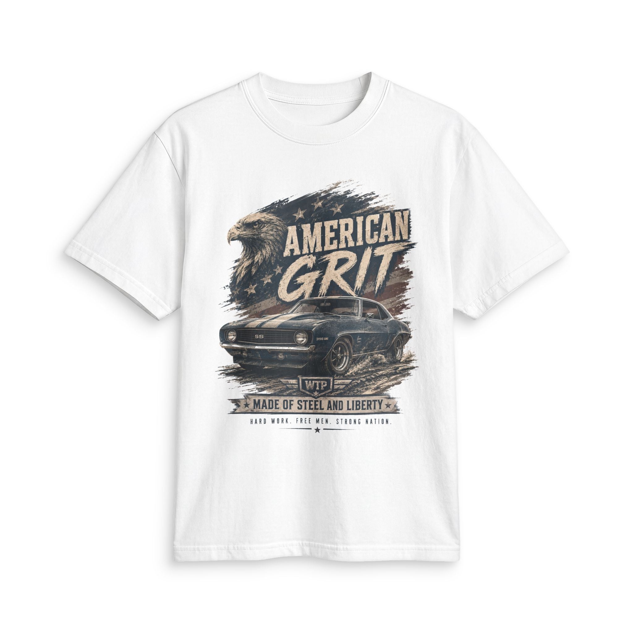 American Grit Muscle Car — Made of Steel and Liberty VintageTee