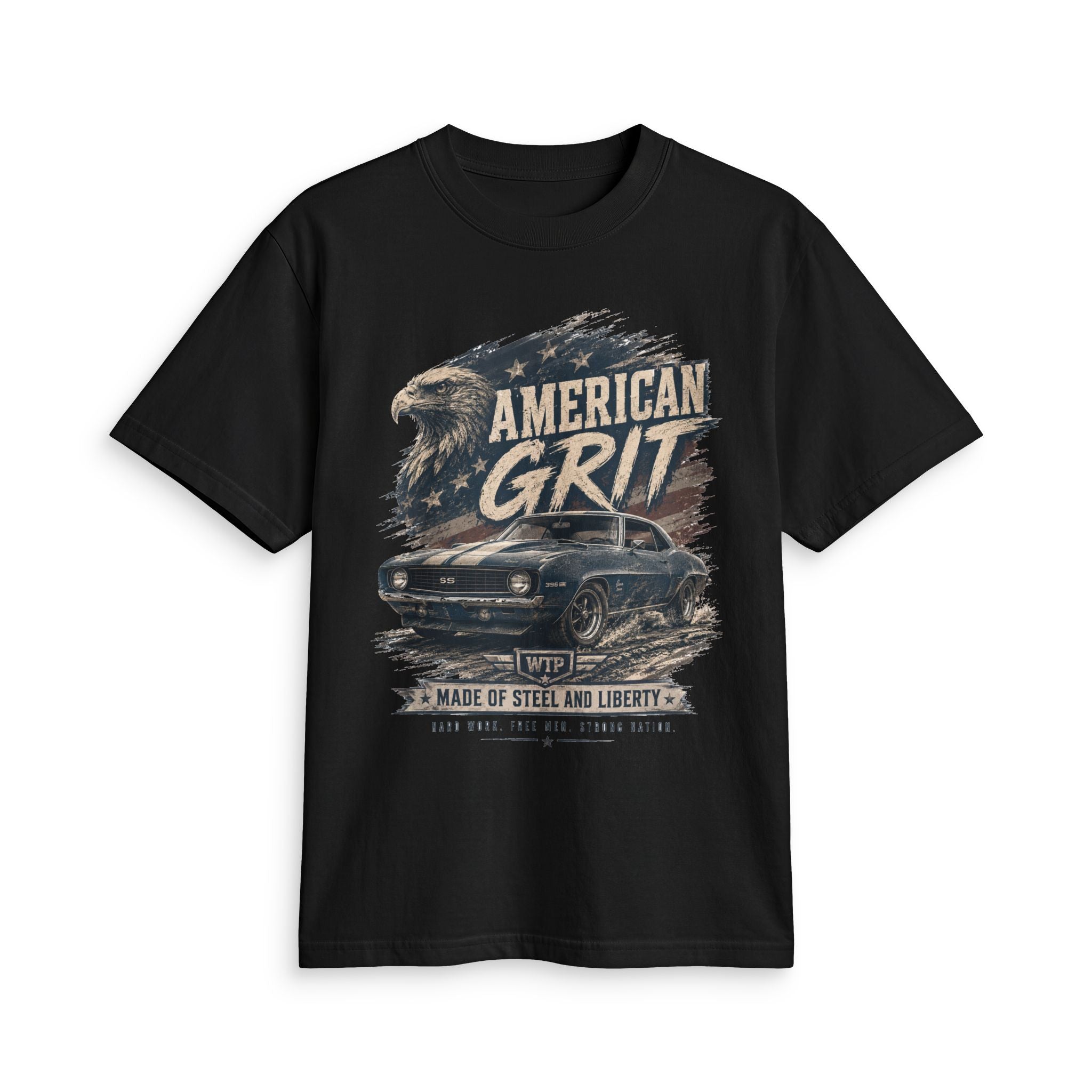 American Grit Muscle Car — Made of Steel and Liberty VintageTee