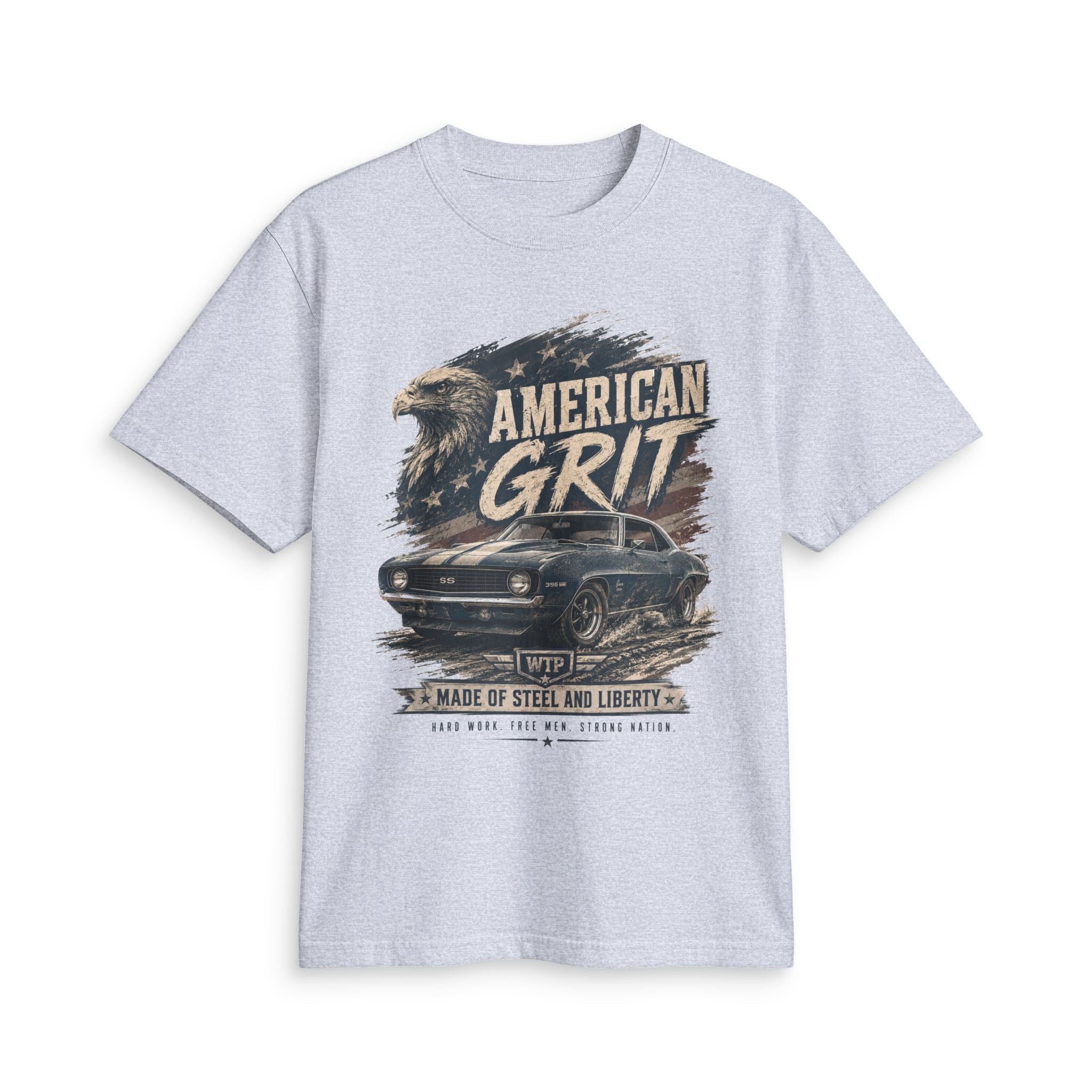 American Grit Muscle Car — Made of Steel and Liberty VintageTee